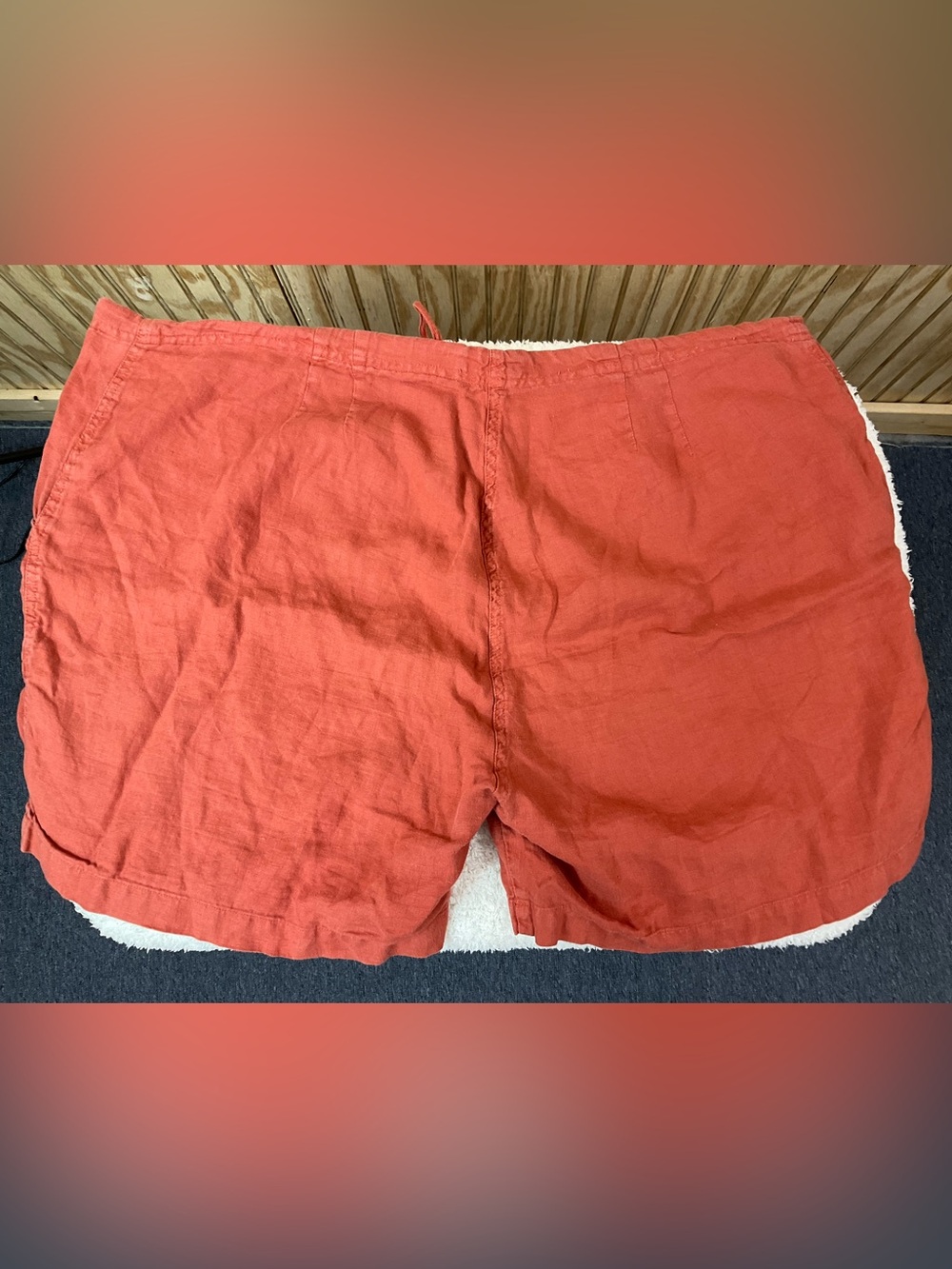 Johnny Was Coral Embroidered Linen-Blend Drawstring Shorts - Picture 4 of 7